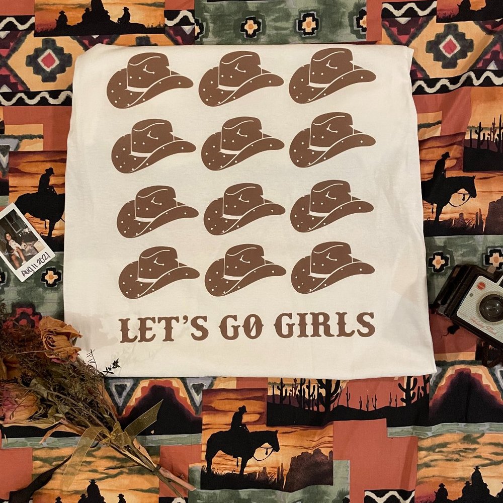 Lets Go Girls Shania Twain Cowboy Cowgirl Hats Country Western Bachelorette Tee